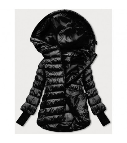 LONG JACKET WITH HOOD BLACK (PM7231) striukė