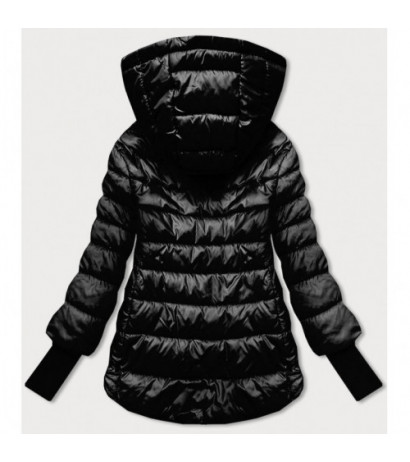 LONG JACKET WITH HOOD BLACK (PM7231) striukė