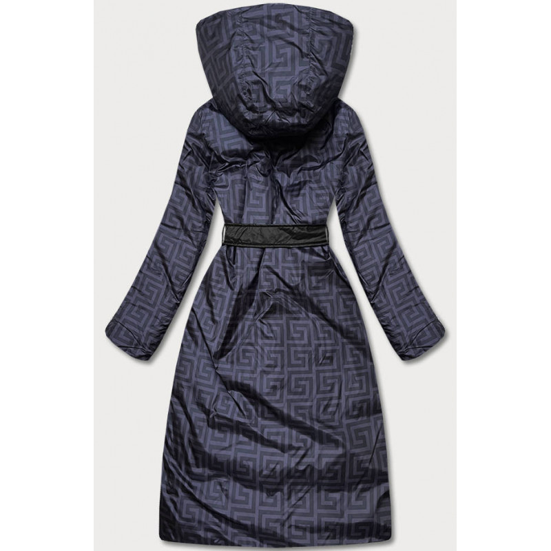 LONG JACKET WITH HOOD BLACK (PM7231) striukė