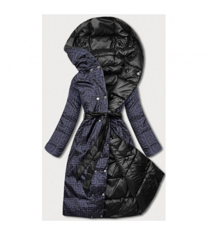 LONG JACKET WITH HOOD BLACK (PM7231) striukė