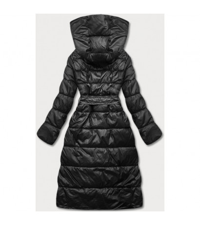 LONG JACKET WITH HOOD BLACK (PM7231) striukė