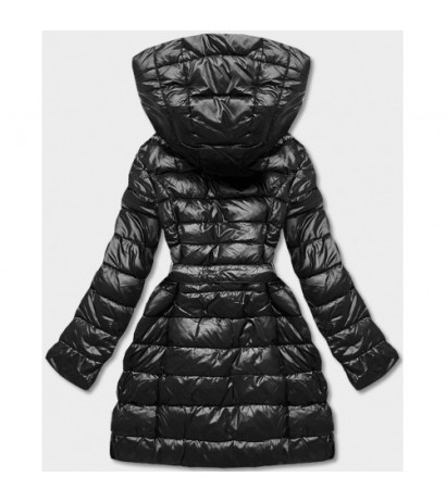 LONG JACKET WITH HOOD BLACK (PM7231) striukė