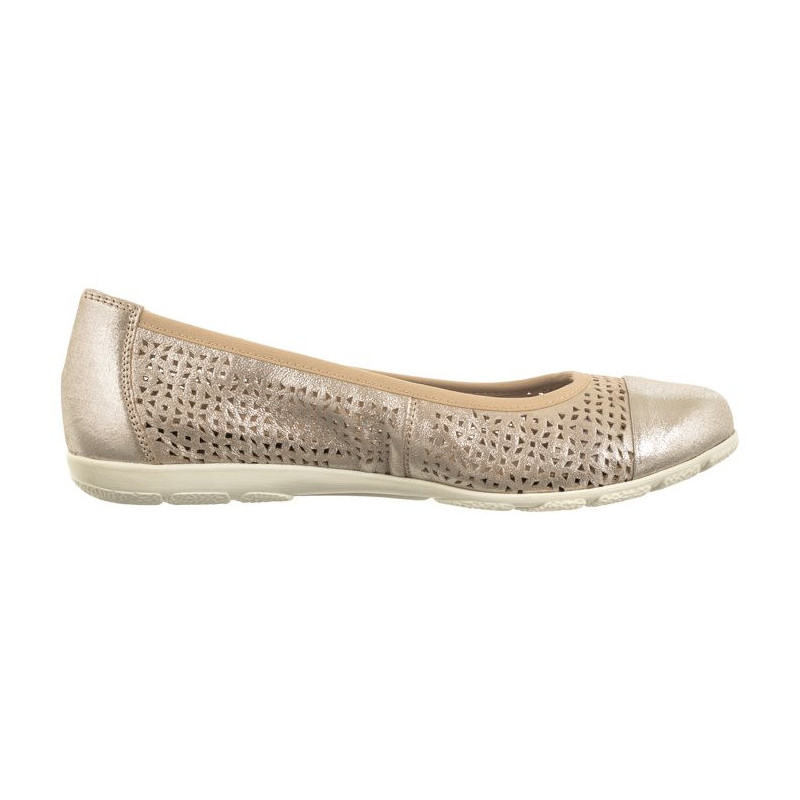 Caprice Beżowe 9-22151-42 341 Taupe Metallic (CP400-a) ballerinas