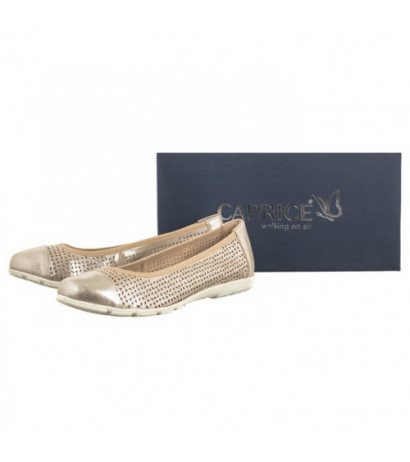 Caprice Beżowe 9-22151-42 341 Taupe Metallic (CP400-a) ballerinas