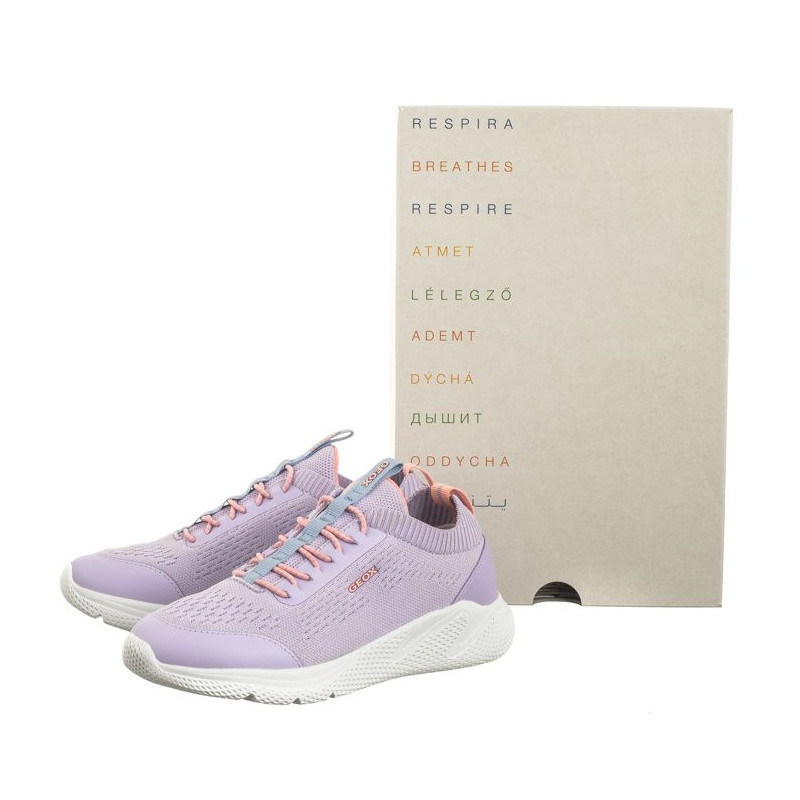 Geox J Sprintye G.B - Knitt.Text. Lilac/Lt Coral J25FWB 0006K C8R7Q (GE155-a) sports shoes