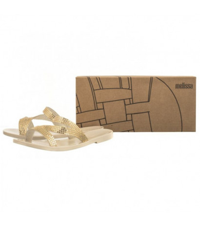 Melissa Siena Slide AD 33989/AS885 Beige/Gold (ML290-a) Women's Shoes/Flip Flops