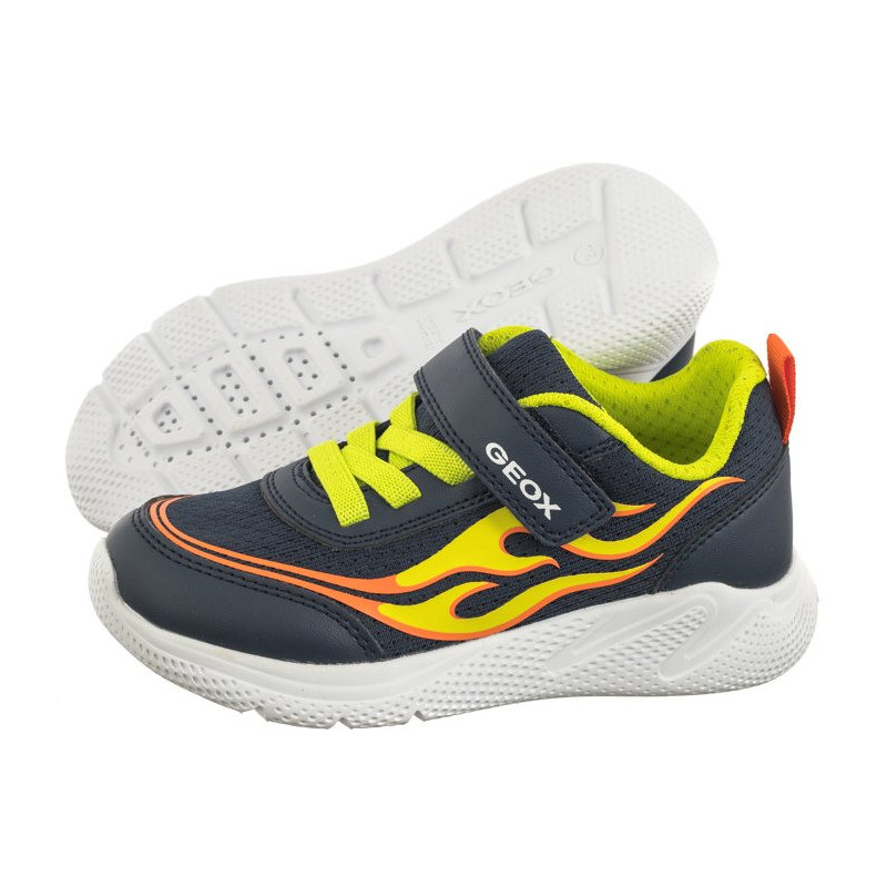 Geox J Sprintye B.B - Mesh+Geobuck Navy/Lime J45GBB 01454 C0749 (GE145-a) sports shoes