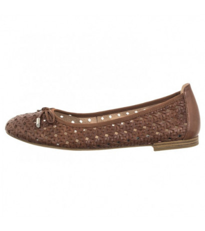 Caprice Brązowe 9-22109-42 303 Cognac Nappa (CP399-a) ballerinas