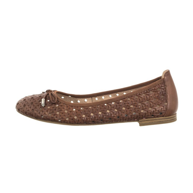 Caprice Brązowe 9-22109-42 303 Cognac Nappa (CP399-a) ballerinas