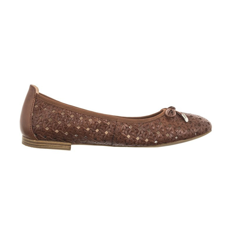 Caprice Brązowe 9-22109-42 303 Cognac Nappa (CP399-a) ballerinas