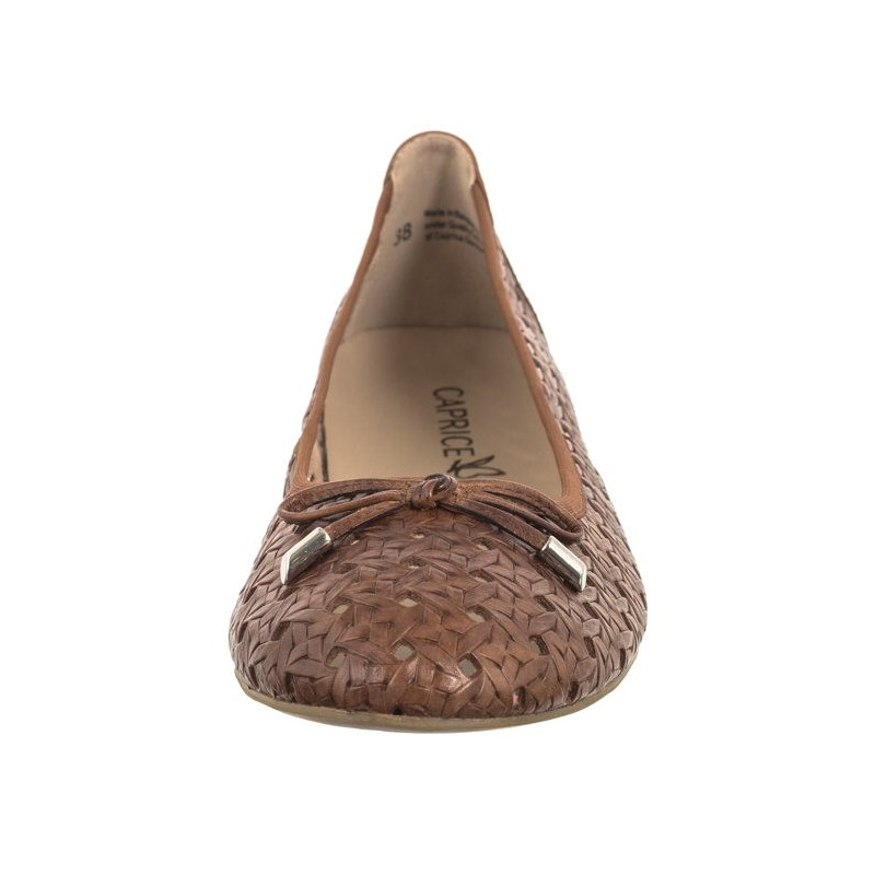 Caprice Brązowe 9-22109-42 303 Cognac Nappa (CP399-a) ballerinas