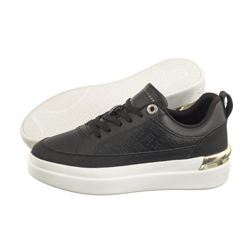 Tommy Hilfiger Lux Court Sneaker Monogram Black FW0FW07808 BDS (TH1014-b) sports Shoes