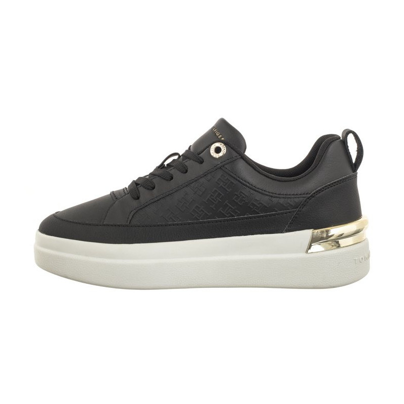 Tommy Hilfiger Lux Court Sneaker Monogram Black FW0FW07808 BDS (TH1014-b) sports Shoes