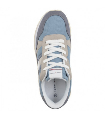 Tommy Hilfiger Flag Low Cut Lace-Up Sneaker T3X9-33376-1693 A584 Denim/Grey (TH1041-b) sports shoes