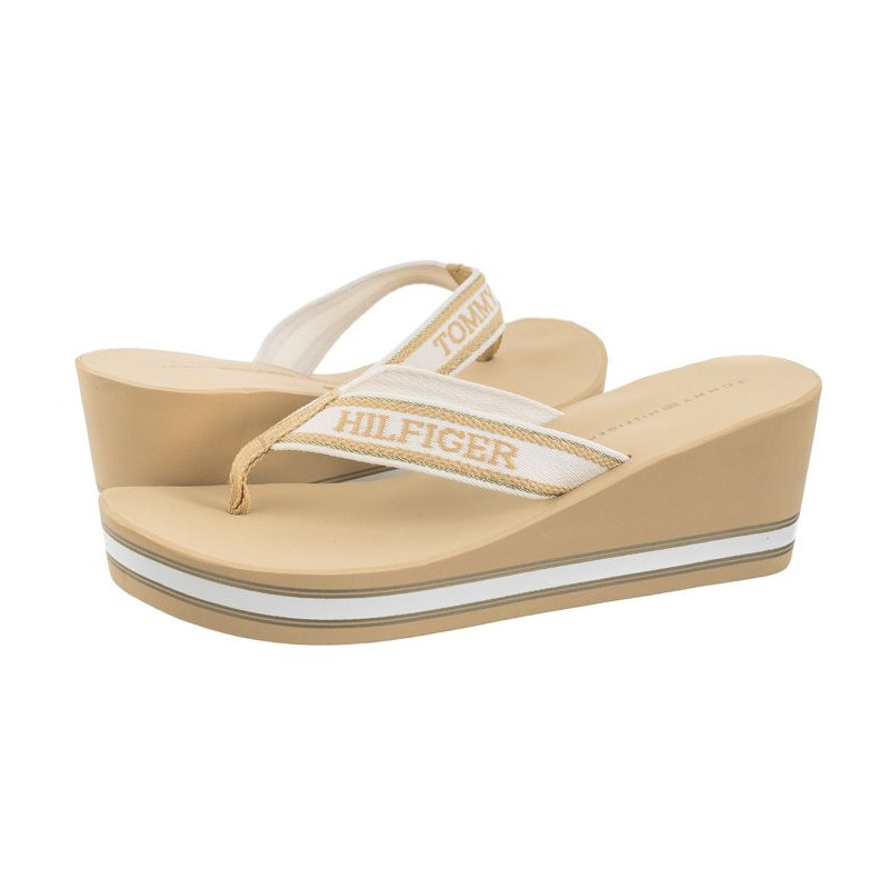 Tommy Hilfiger Hilfiger Wedge Beach Sandal Hervest Wheat FW0FW07903 ACR (TH1059-b) shoes