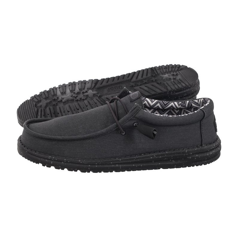 Hey Dude Wally Stretch Canvas Black 40700-060 (HY14-b) shoes