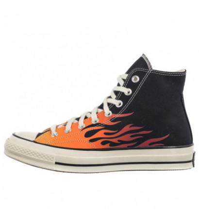 Converse Chuck 70 Hi Black/Enamel Red/Bold Mandarin 165024C (CO678-a) shoes