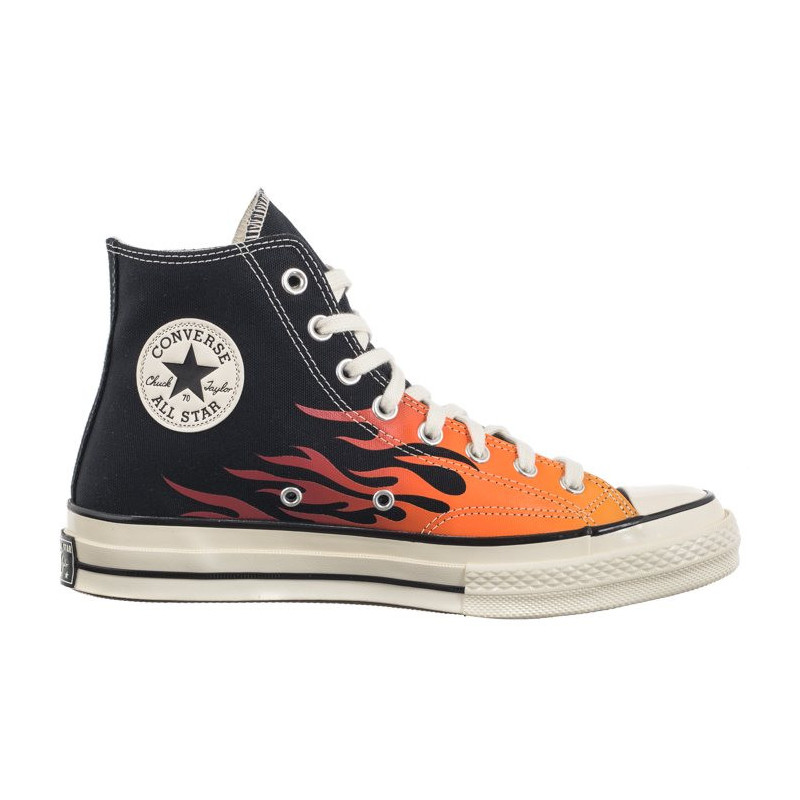 Converse Chuck 70 Hi Black/Enamel Red/Bold Mandarin 165024C (CO678-a) shoes