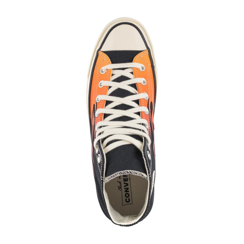 Converse Chuck 70 Hi Black/Enamel Red/Bold Mandarin 165024C (CO678-a) shoes