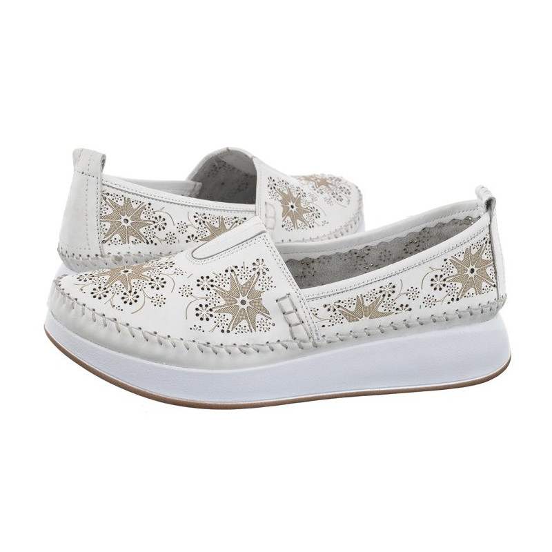 Venezia Białe Ażurowe 268149 White (VE709-b) shoes