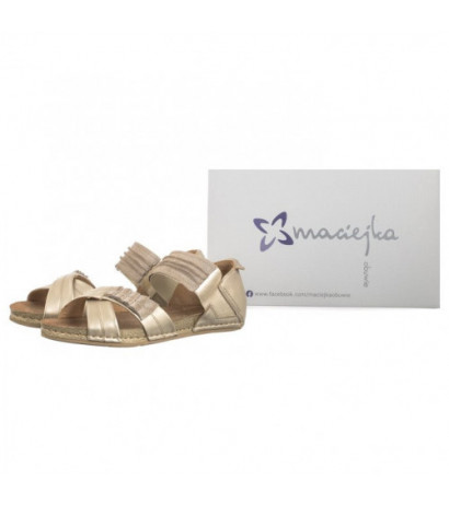 Maciejka Złote/Beżowe 03375-25/00-5 (MA351-i) sandals