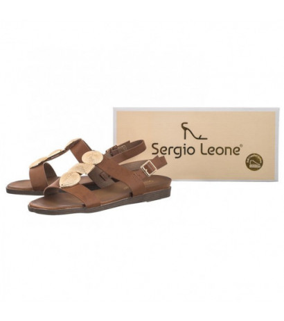 Sergio Leone Brązowe SK 072 H  (SL534-a) sandals