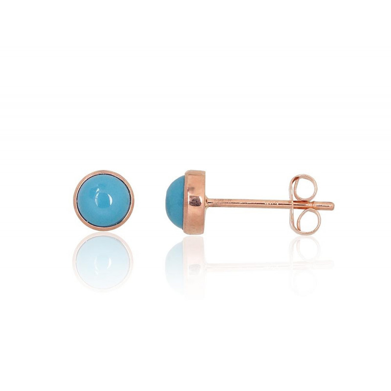 Gold classic studs earrings 1201689(Au-R)_TR, Red Gold 585°, Turquoise