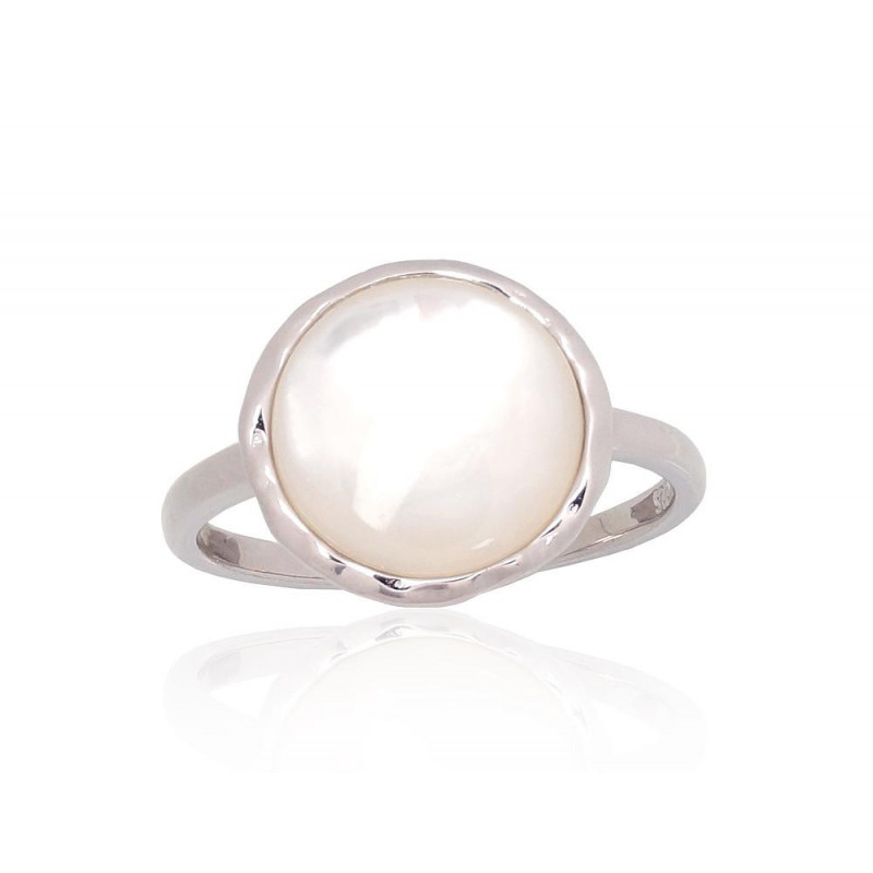 Silver ring 2101938(PRh-Gr)_PL, Silver 925°, Rhodium (Plating), Mother-of-pearl