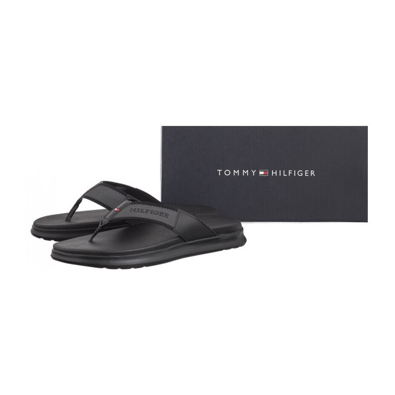 Tommy Hilfiger Comfort Toe Post Beach Sandal Black FM0FM05097 BDS (TH1110-a) shoes