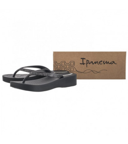 Ipanema Mesh Chic Plat Fem 83386/AJ496 Black/Glitter Black (IP79-a) flip flops