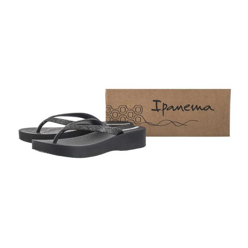 Ipanema Mesh Chic Plat Fem 83386/AJ496 Black/Glitter Black (IP79-a) flip flops