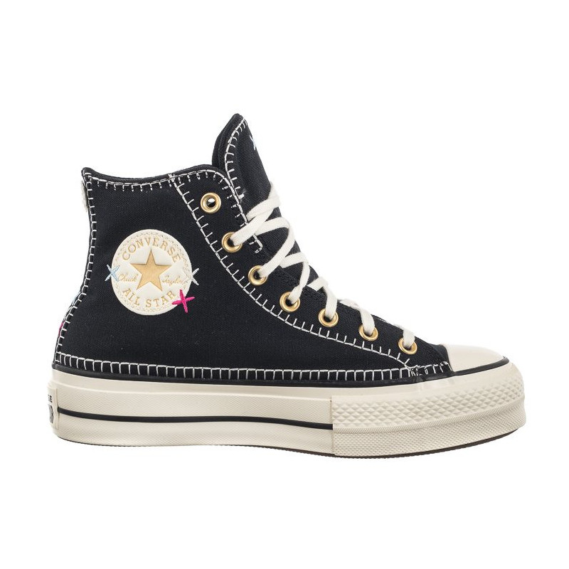 Converse CTAS Lift HI Black/Egret/Gold A08731C (CO693-a) shoes