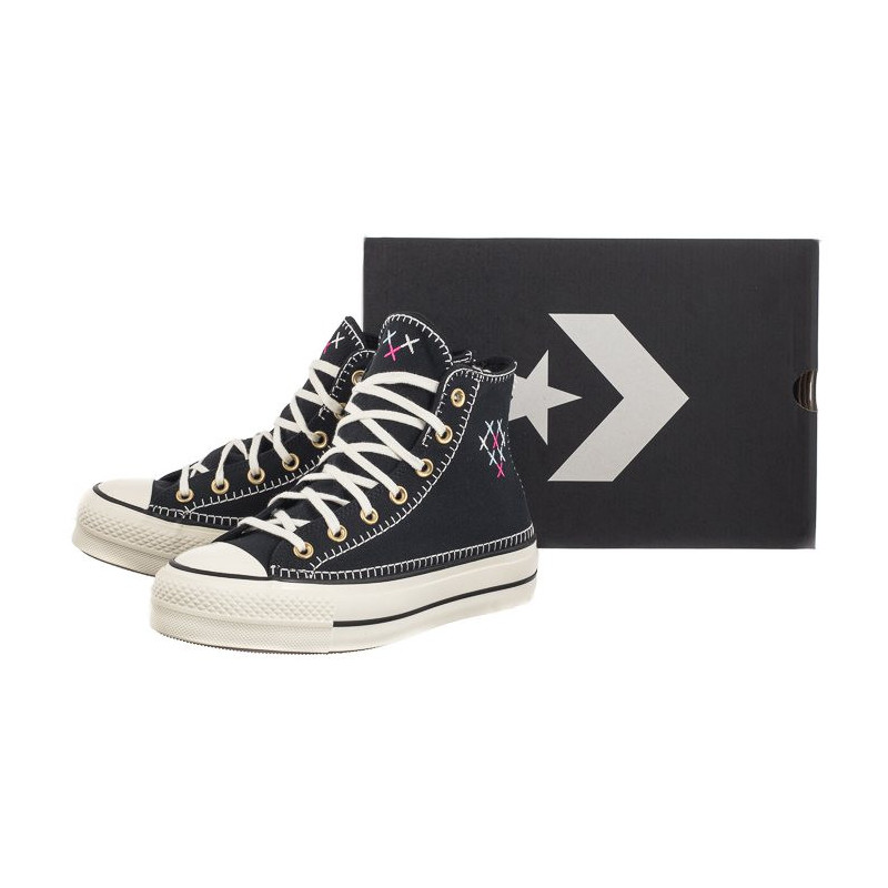 Converse CTAS Lift HI Black/Egret/Gold A08731C (CO693-a) shoes