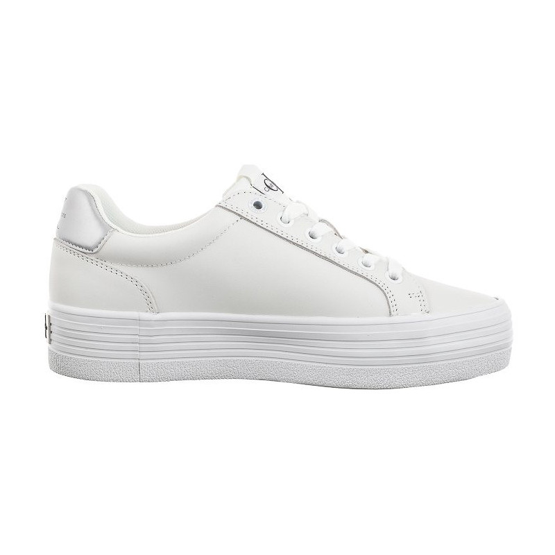 Calvin Klein Vulc Flatform Laceup Lth Bright White/Silver YW0YW01474 0K9 (CK507-a) shoes