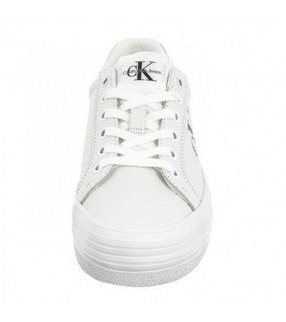 Calvin Klein Vulc Flatform Laceup Lth Bright White/Silver YW0YW01474 0K9 (CK507-a) shoes