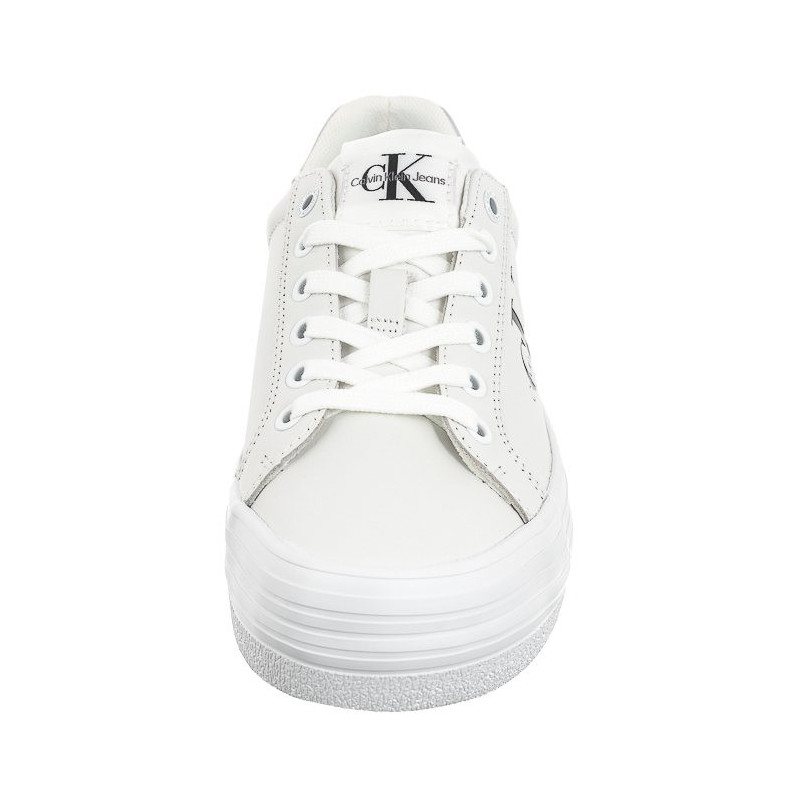 Calvin Klein Vulc Flatform Laceup Lth Bright White/Silver YW0YW01474 0K9 (CK507-a) shoes