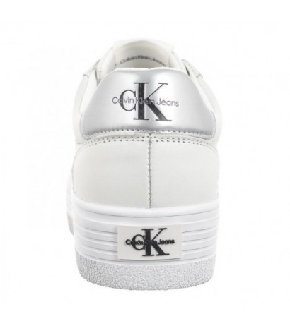 Calvin Klein Vulc Flatform Laceup Lth Bright White/Silver YW0YW01474 0K9 (CK507-a) shoes