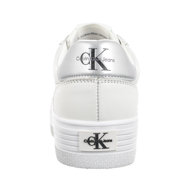 Calvin Klein Vulc Flatform Laceup Lth Bright White/Silver YW0YW01474 0K9 (CK507-a) shoes