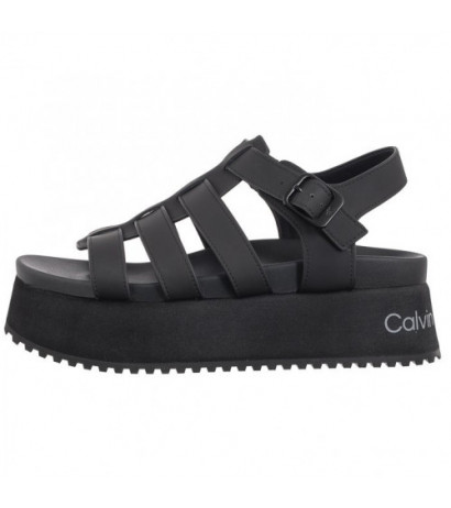 Calvin Klein Platform Buckle Rubber Mg Mtl Triple Black YW0YW01513 0GT (CK509-b) shoes