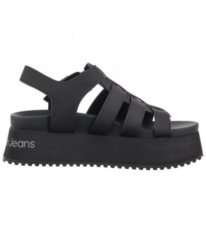 Calvin Klein Platform Buckle Rubber Mg Mtl Triple Black YW0YW01513 0GT (CK509-b) shoes