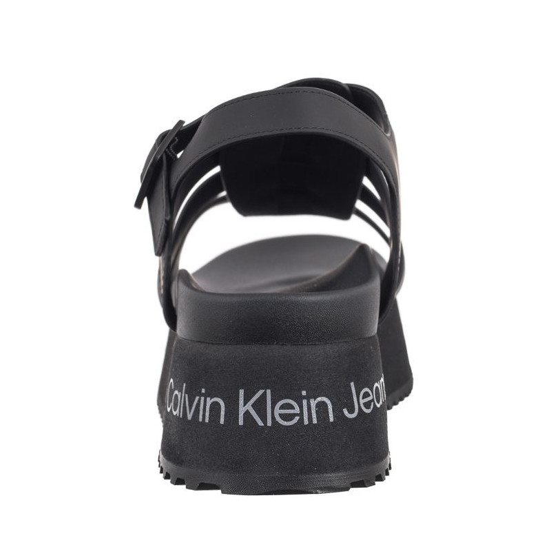 Calvin Klein Platform Buckle Rubber Mg Mtl Triple Black YW0YW01513 0GT (CK509-b) shoes