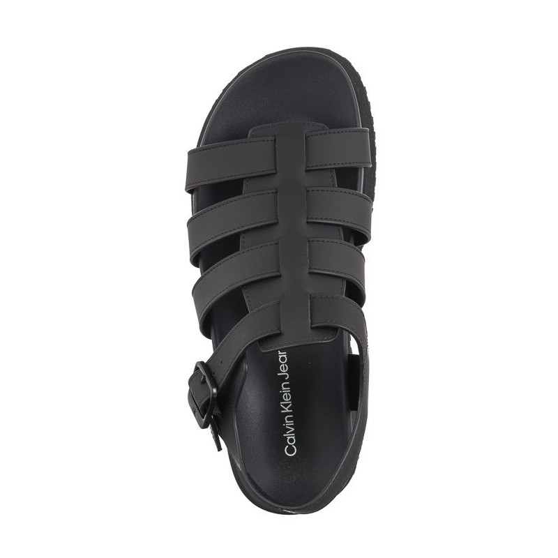 Calvin Klein Platform Buckle Rubber Mg Mtl Triple Black YW0YW01513 0GT (CK509-b) shoes