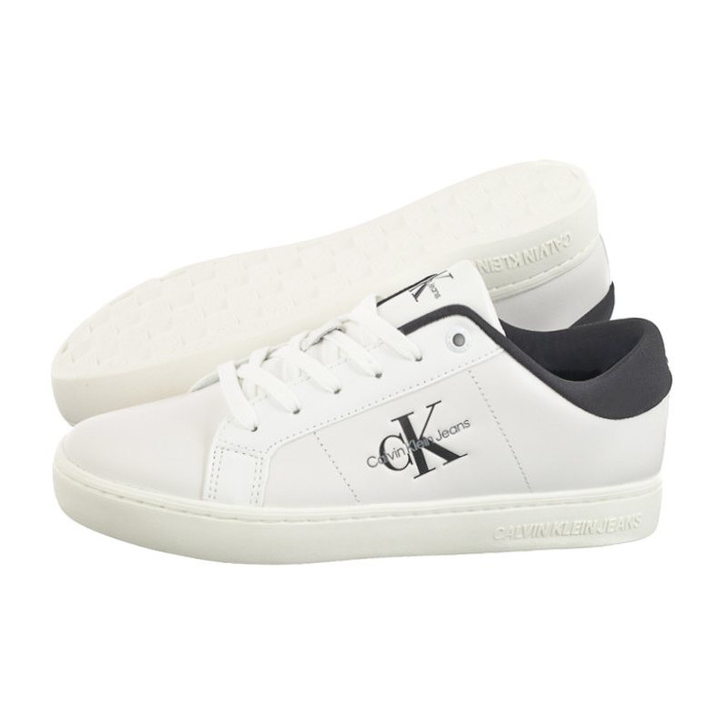 Calvin Klein Classic Cupsole Lowlaceup Lth Wn Bright White/Black YW0YW01444 0GM (CK511-a) shoes