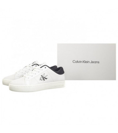 Calvin Klein Classic Cupsole Lowlaceup Lth Wn Bright White/Black YW0YW01444 0GM (CK511-a) shoes