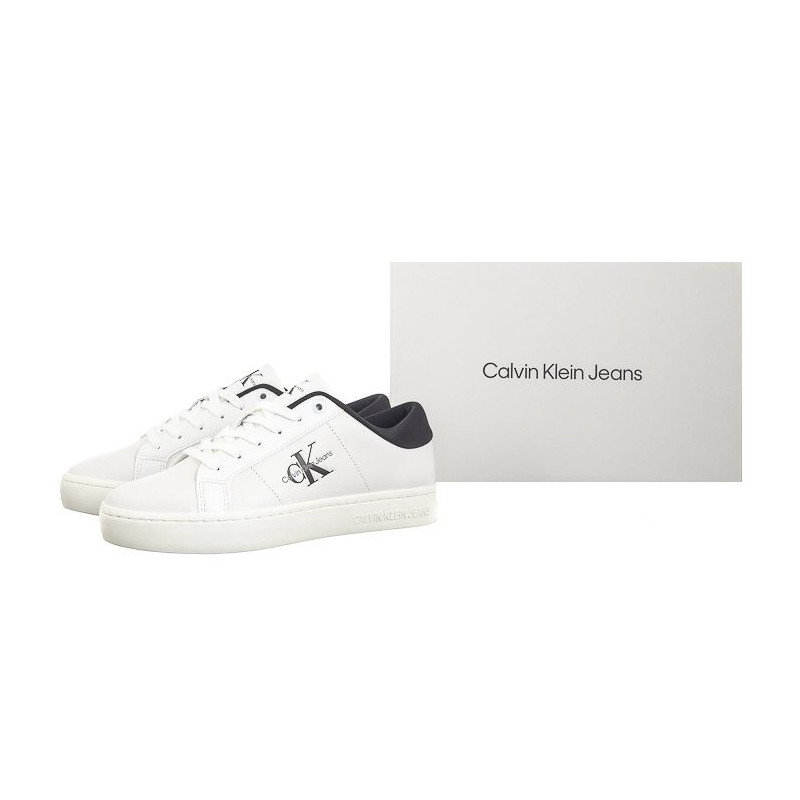 Calvin Klein Classic Cupsole Lowlaceup Lth Wn Bright White/Black YW0YW01444 0GM (CK511-a) shoes