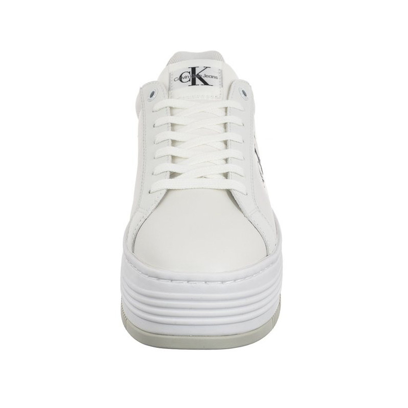 Calvin Klein Bold Platf Low Lace Lth Ml Mtl Bright White/Silver YW0YW01516 0K9 (CK506-b) shoes