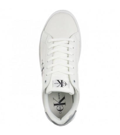 Calvin Klein Bold Platf Low Lace Lth Ml Mtl Bright White/Silver YW0YW01516 0K9 (CK506-b) shoes