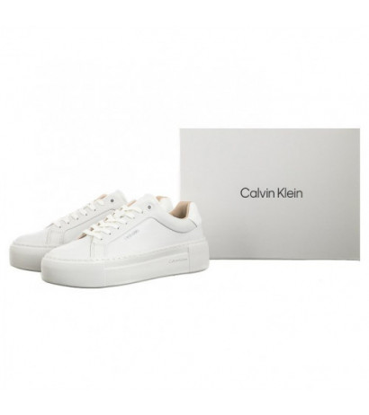 Calvin Klein Ff Cupsole LAce Up W/Ml Lth Triple White HW0HW02118 0K4 (CK510-a) shoes