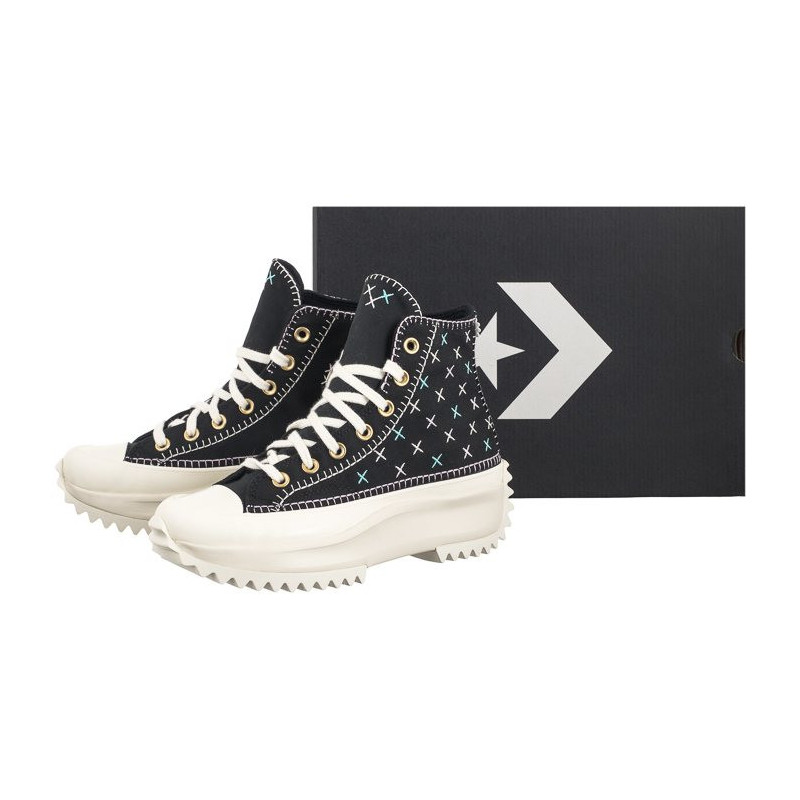 Converse Run Star Hike Hi Black/Egret/Gold A08733C (CO694-a) shoes