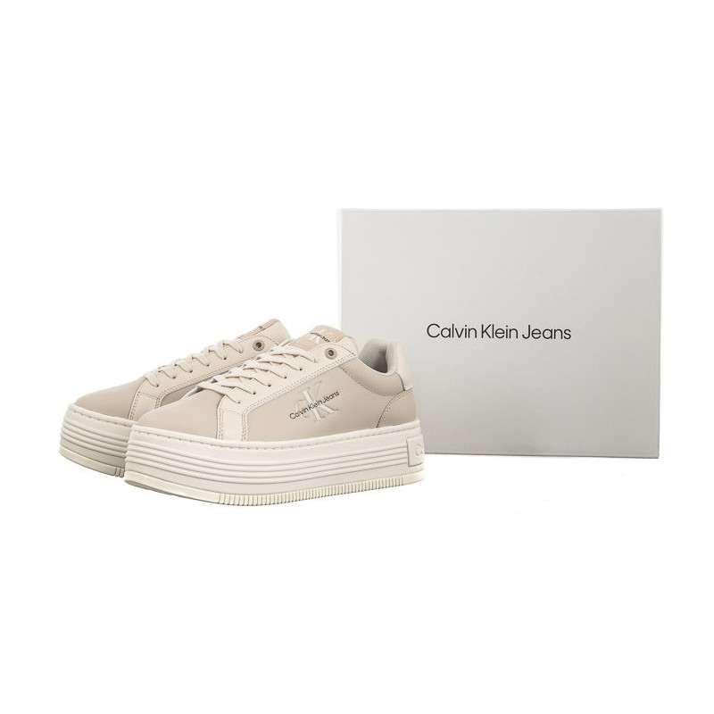 Calvin Klein Bold Platf Low Lace Lth Ml Mtl Eggshell/Creamy White YW0YW01516 0GB (CK506-a) shoes